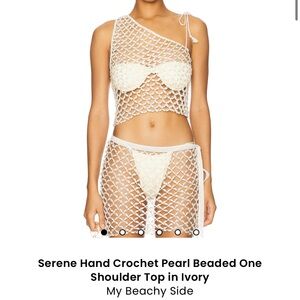 Ivory Crochet Pearl Beaded top